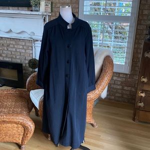 YVES SAINT LAURENT RIVE GAUCE MADE IN FRANCE BLACK BUTTON LONG JACKET 38